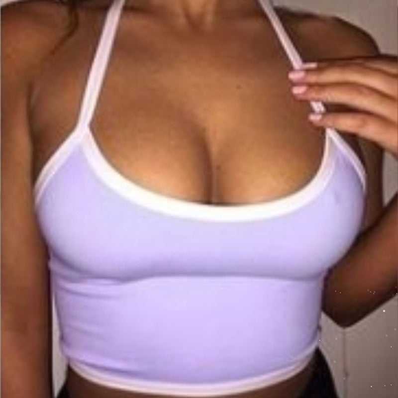Summer 2019 Women Strap Crop Top Women Sexy Backless Leakage Navel Solid Camisole Sexy Tank Top Tube Top Breathable Crop tops