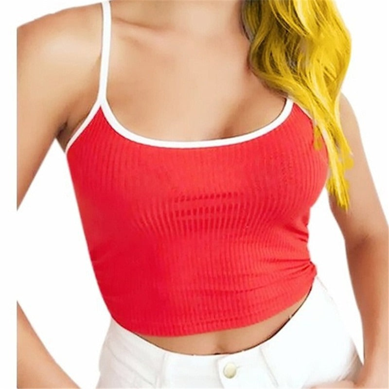Summer 2019 Women Strap Crop Top Women Sexy Backless Leakage Navel Solid Camisole Sexy Tank Top Tube Top Breathable Crop tops