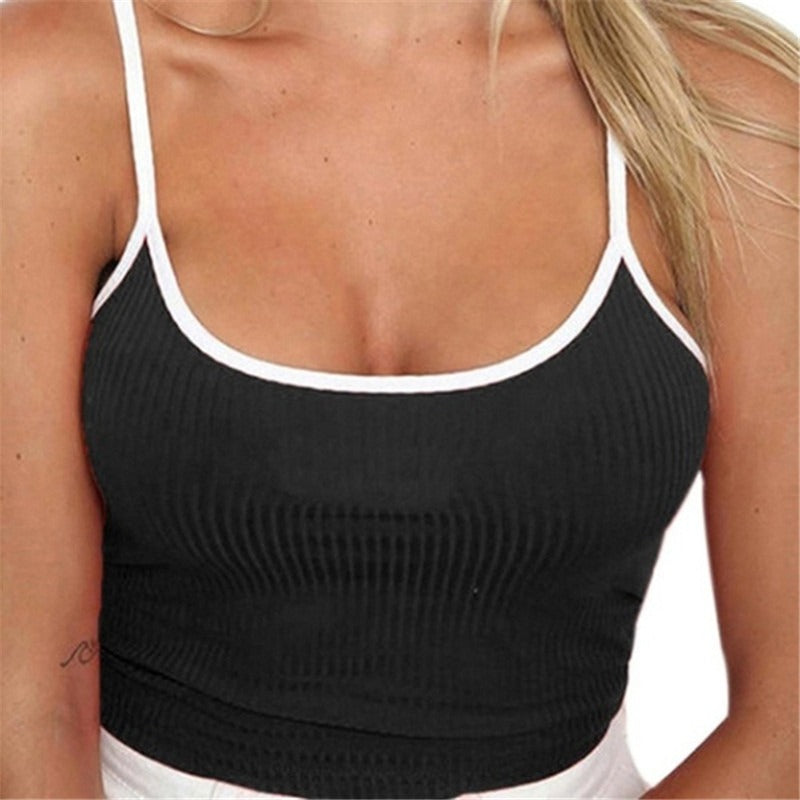 Summer 2019 Women Strap Crop Top Women Sexy Backless Leakage Navel Solid Camisole Sexy Tank Top Tube Top Breathable Crop tops