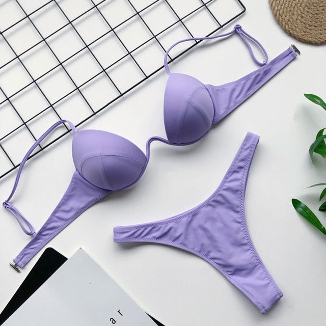 Sexy Women Push Up Bikini Set Swimwear 2020 Swimsuit Girl High Cut Bathing Suit Summer Biquini Beach Wear Bikinis De Praia