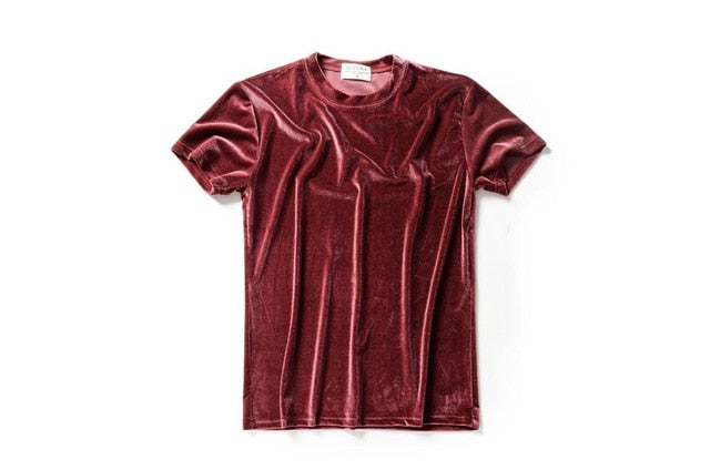 2018 new arrival men fashion tshirts O-neck Velvet Fabric tops loose style solid summer Velour Kanye Swag Mens T-shirt