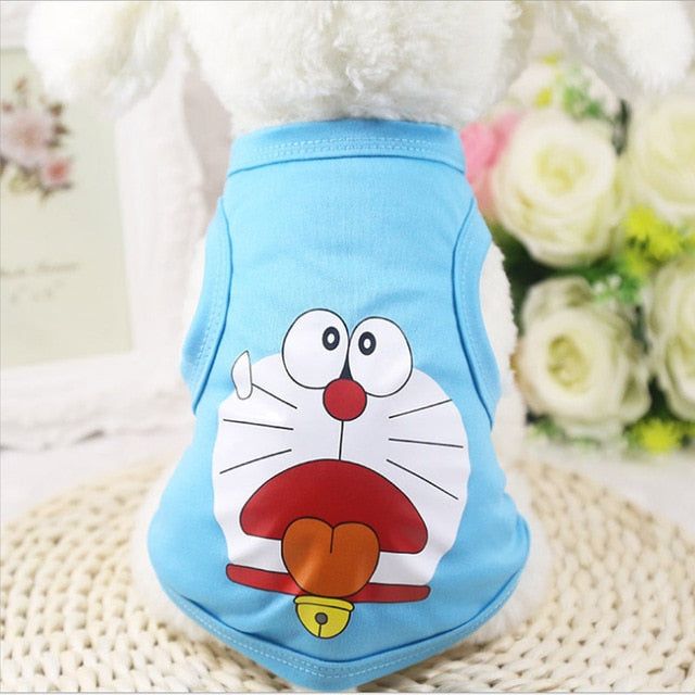 Cat T-shirt Soft Puppy Dogs Clothes Cute Pet Dog Clothes Cartoon Pet Clothing Summer Shirt Casual Vests For Small Pets XS-XXL