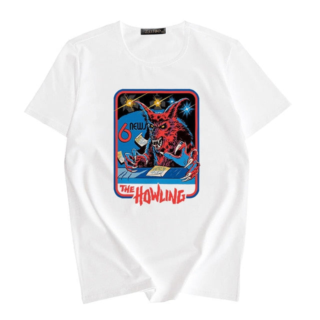 THE HOWLING Print Vintage New Summer Women Tshirt Short Sleeve Let's Summer Demons Graphic Harajuku Tumblr T shirt Women tops
