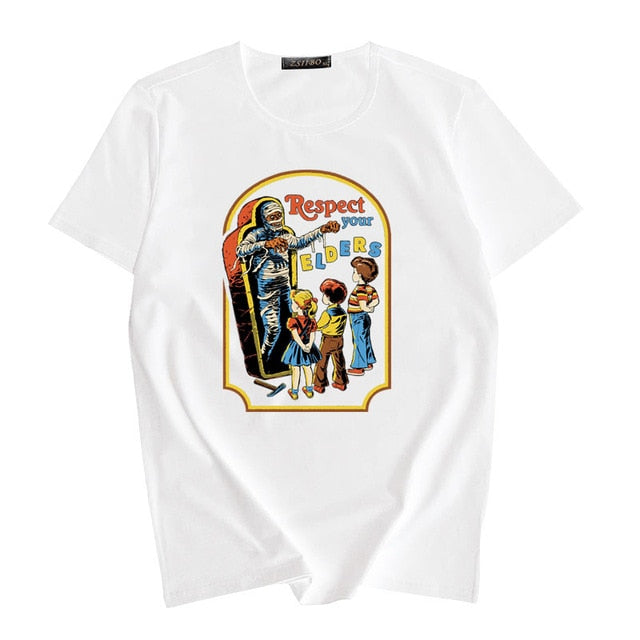 THE HOWLING Print Vintage New Summer Women Tshirt Short Sleeve Let's Summer Demons Graphic Harajuku Tumblr T shirt Women tops