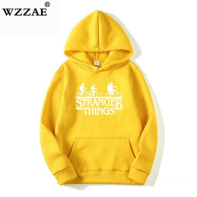 2019 Trendy Faces Stranger Things Hooded Mens Hoodies and Sweatshirts Oversized for Autumn with Hip Hop Winter Hoodies Men Brand