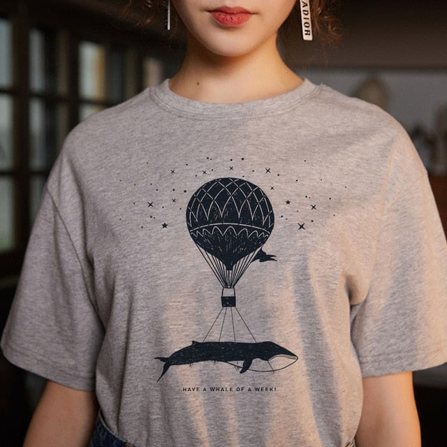 Cosmic belief Harajuku summer women's new ins fashion cartoon printed letter bts short-sleeved casual T-shirt shirt S-2XL