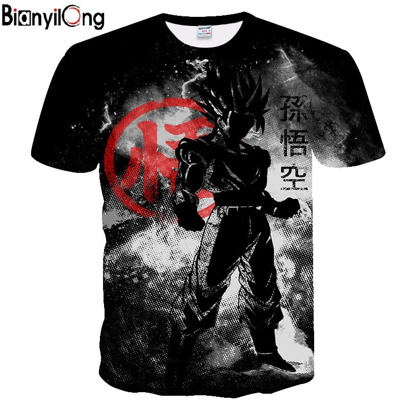 BIANYILONG 2019 new dragon ball t shirt black funny t shirts Dragon Ball Z T Shirts Mens Summer Fashion 3D Print t-shirt men
