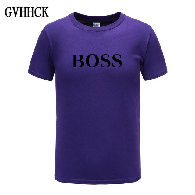 Free shipping T Shirt Mens 100% cotton NEW T-shirts BIG BOSS letter print Tee Short Sleeve High Quality Boy Tshirt TOPS boyfrie