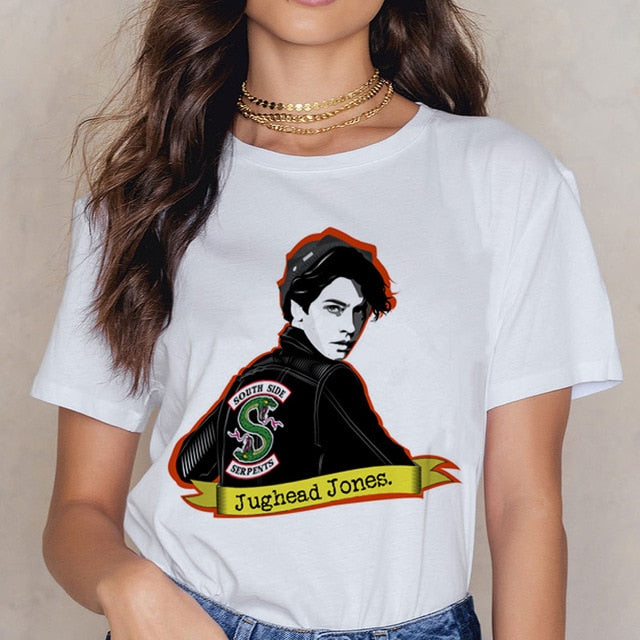 Riverdale Southside T Shirt Women 90s South Side Serpents Vintage T-shirt Harajuku Ullzang Tshirt Snake Print Top Tees Female