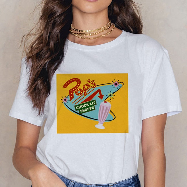 Riverdale Southside T Shirt Women 90s South Side Serpents Vintage T-shirt Harajuku Ullzang Tshirt Snake Print Top Tees Female
