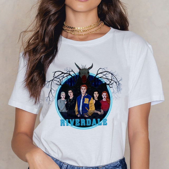 Riverdale Southside T Shirt Women 90s South Side Serpents Vintage T-shirt Harajuku Ullzang Tshirt Snake Print Top Tees Female