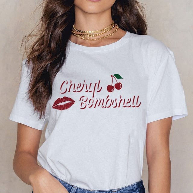 Riverdale Southside T Shirt Women 90s South Side Serpents Vintage T-shirt Harajuku Ullzang Tshirt Snake Print Top Tees Female