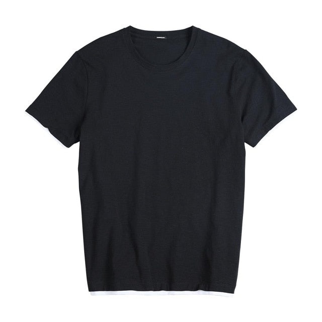 SIMWOOD 2019 summer new t shirt men contrast bindings t-shirt casual o-neck top tees high quality brand clothing tshirt 190354
