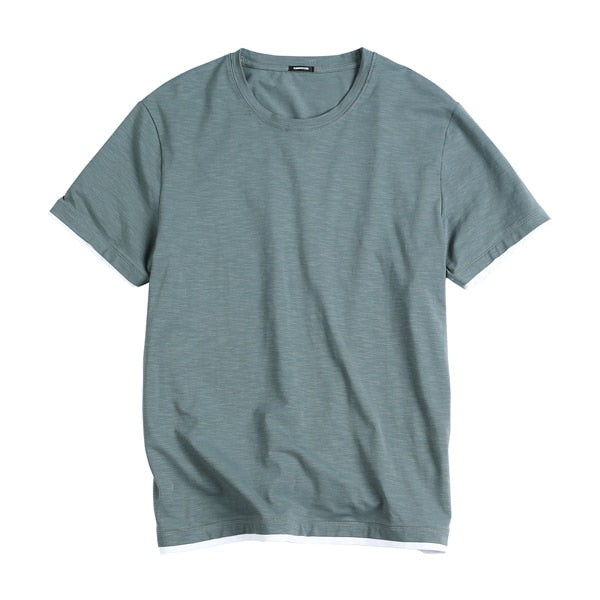 SIMWOOD 2019 summer new t shirt men contrast bindings t-shirt casual o-neck top tees high quality brand clothing tshirt 190354