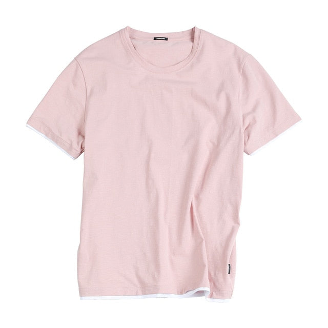SIMWOOD 2019 summer new t shirt men contrast bindings t-shirt casual o-neck top tees high quality brand clothing tshirt 190354