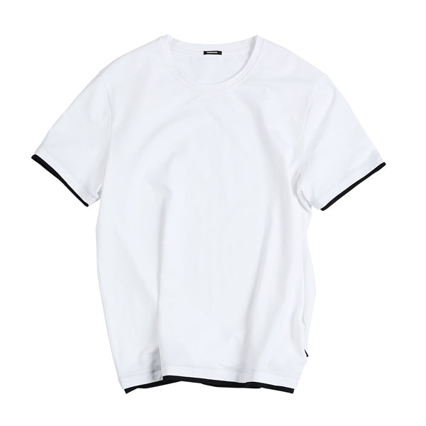 SIMWOOD 2019 summer new t shirt men contrast bindings t-shirt casual o-neck top tees high quality brand clothing tshirt 190354