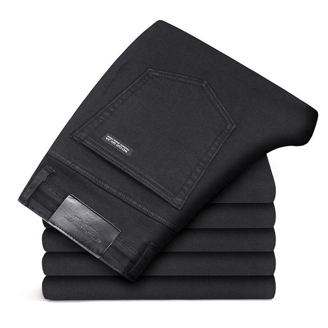 2019 Black Grey Brands Jeans Trousers Men Clothes Elasticity Skinny Jeans Business Casual Male Denim Slim Pants Classic Style