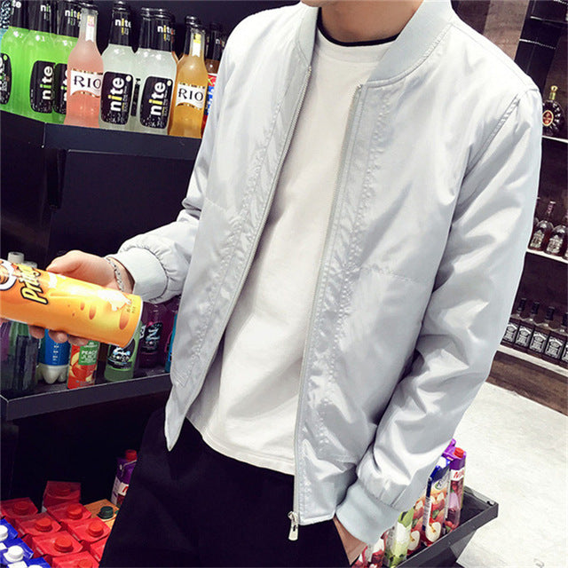 Slim Fit Solid Mens Bomber Jacket 2019 Spring Autumn Male Baseball Thin Jackets Brand Casual Coat Top Men's windbreaker Jacket