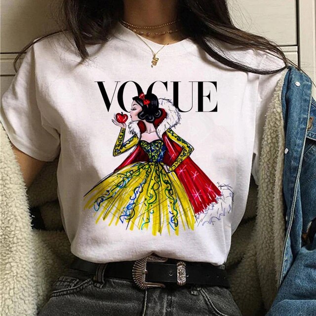 vogue princess t shirt aesthetic women fashion girls 90s tshirt harajuku ulzzang print Graphic summer t-shirt top tee,Drop Ship