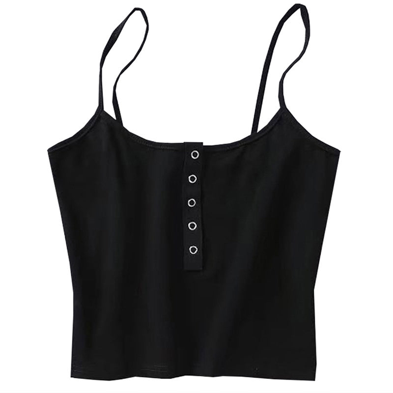 2020 Summer Women Crop Top Cropped Ladies Spaghetti Strap Elastic Camisole Sexy EMOTIONAL Heart Letter Embroidery Tank Tops