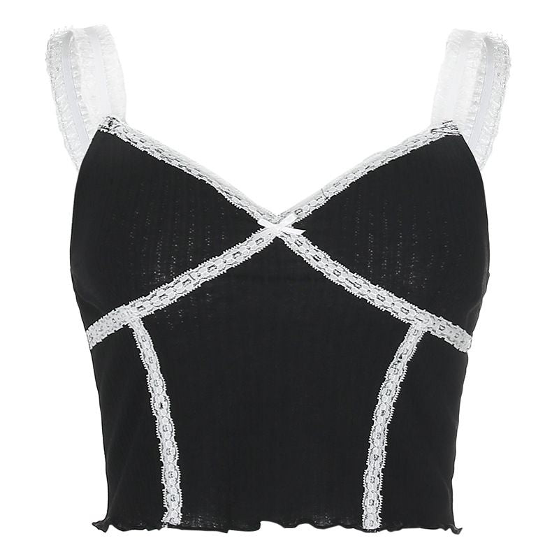 Crop Top Women Lace Cami Top Sexy Top Femme Pink Cute tops V Neck Fashion Cotton Tank Tops summer tops for women 2020 croptop