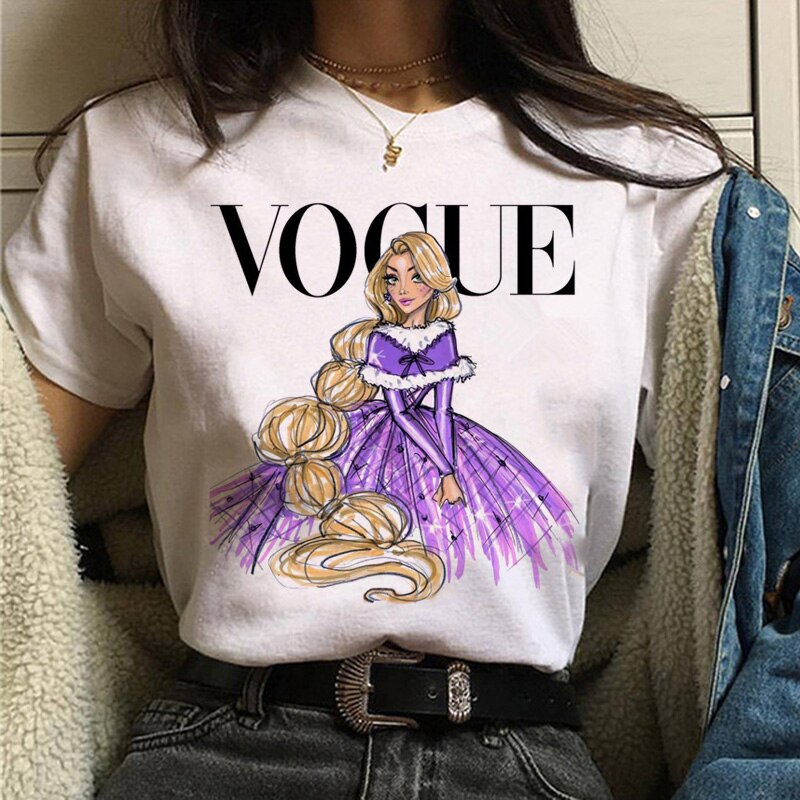 vogue princess t shirt aesthetic women fashion girls 90s tshirt harajuku ulzzang print Graphic summer t-shirt top tee,Drop Ship