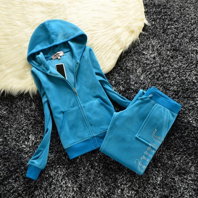 2022 Spring And Autumn Ladies Sweatshirt Velvet Zipper Hoodie Casual Fashion Sportswear Two-piece Sportswear