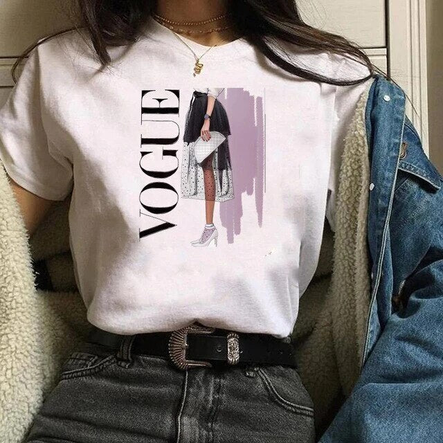 vogue princess t shirt aesthetic women fashion girls 90s tshirt harajuku ulzzang print Graphic summer t-shirt top tee,Drop Ship