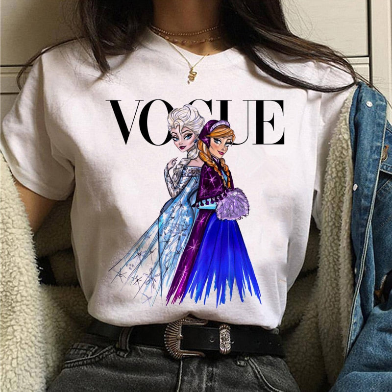 vogue princess t shirt aesthetic women fashion girls 90s tshirt harajuku ulzzang print Graphic summer t-shirt top tee,Drop Ship