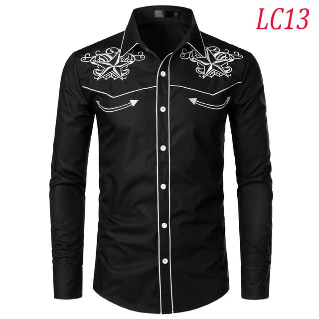 Floral Embroidery Red Tuxedo Shirt Male 2019 Brand Slim Long Sleeve Mens Dress Shirts Chemise Homme Wedding Party Shirt for Men