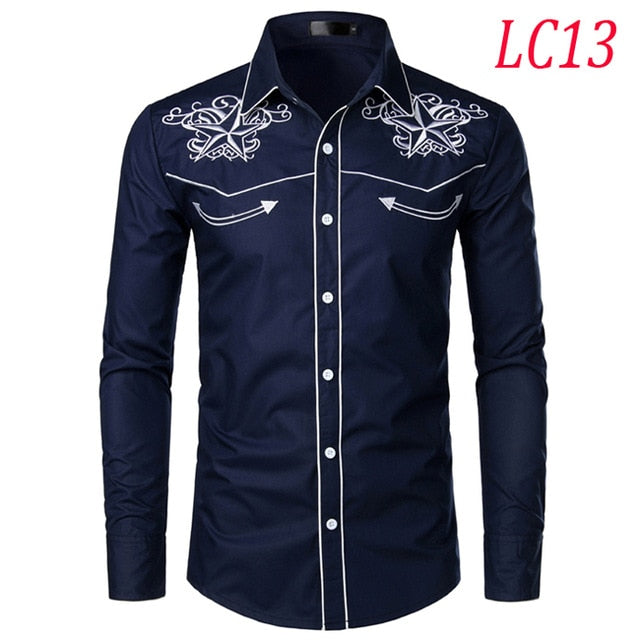 Floral Embroidery Red Tuxedo Shirt Male 2019 Brand Slim Long Sleeve Mens Dress Shirts Chemise Homme Wedding Party Shirt for Men