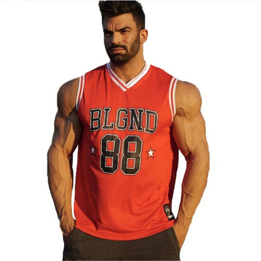 Sport basketball training Vest Men Fitness Tops Gyms Sport sleeveless Workout Running Men Tank Top Bodybuilding Clothing