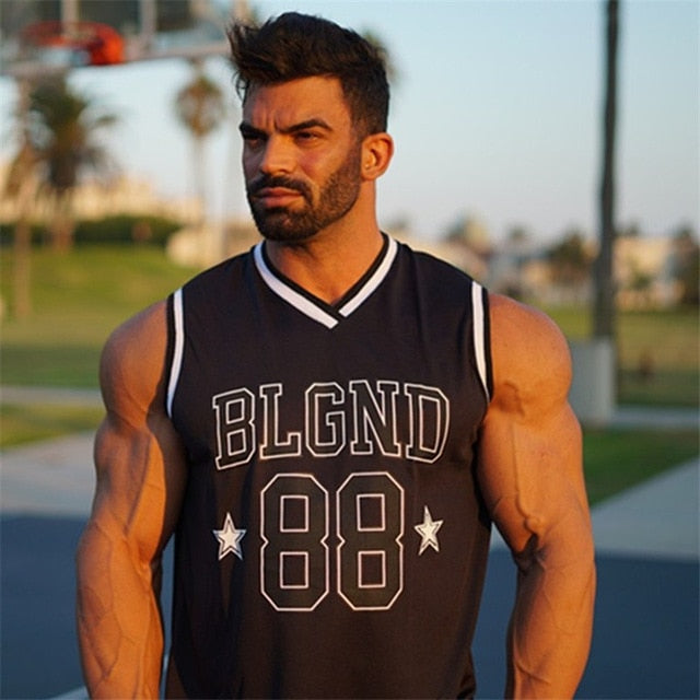 Sport basketball training Vest Men Fitness Tops Gyms Sport sleeveless Workout Running Men Tank Top Bodybuilding Clothing