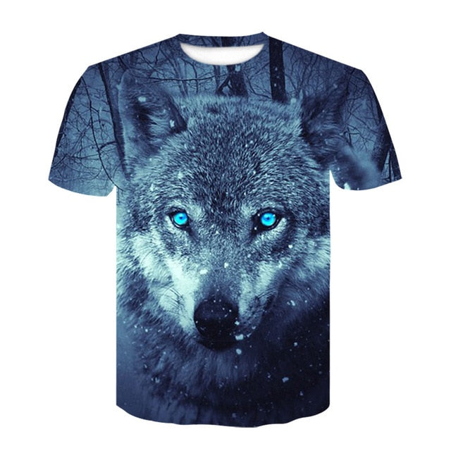 2019 Newest Wolf 3D Print Animal Cool Funny T-Shirt Men Short Sleeve Summer Tops T Shirt Tshirt Male Fashion T-shirt male4XL