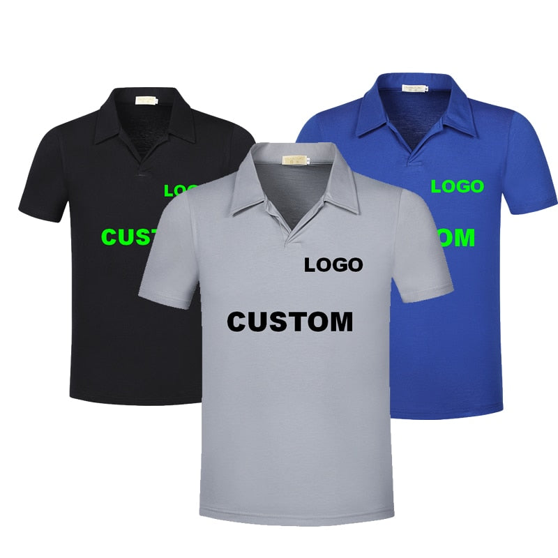 Custom Group Polo Shirt Logo Wholesale Design Team Work Polos Men Shirts Fashion Brands Style Casual Printing Slim Fit Clothing