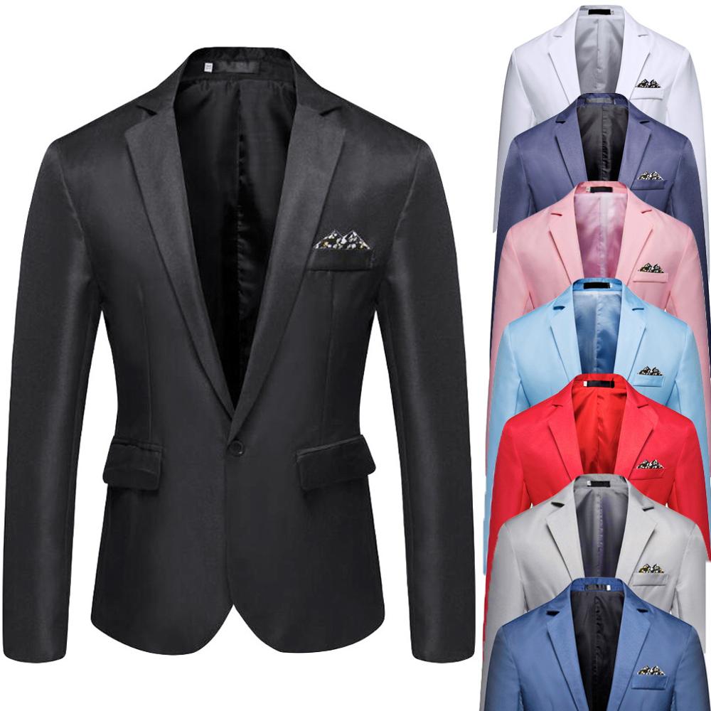 Men's Stylish Casual Solid Blazer Business Wedding Party Outwear Coat Suit Tops male 2019 spring autumn Suit Male Slim Fit