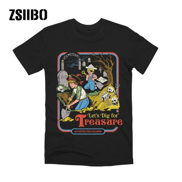 ZSIIBO newcomer Satan T-shirt demon death horror evil hip-hop Satan death printing t-shirt male / female HY1MC52