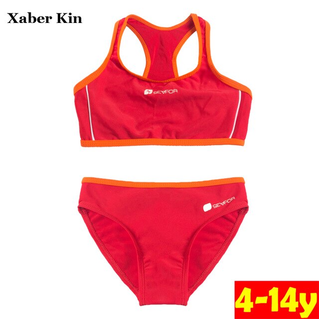 Kids swimsuits New 2019 Girls Sports Swimsuits Split Sporting Swimming Suits Professional Bikini Tankini Biquini Infantil-K564