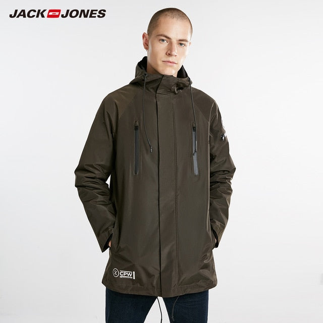 Jack Jones Autumn Winter New Men's Reversible Hooded Cotton Coat Men Parka| 218309510