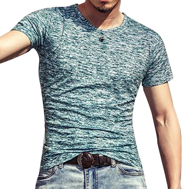 2019 Autumn Slim Streetwear  V neck T Shirt Men Casual Fitness Tops&Tees Vintage Blue Long Sleeve Pullover shirt Homme Plus Size