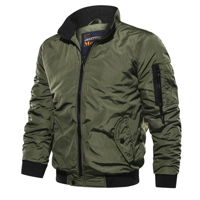 Men's Outwear Baseball Jacket Flight Bomber Coat Mens 2019 Spring Autumn Army Green Military Streetwear Jackets Coats Waterpoof