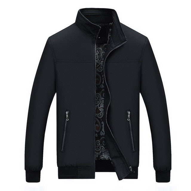 MANTLCONX 2019 New Autumn Casual Brand Mens Jackets and Coats Stand Collar Zipper Male Outerwear Men Jacket Black Men's Clothing