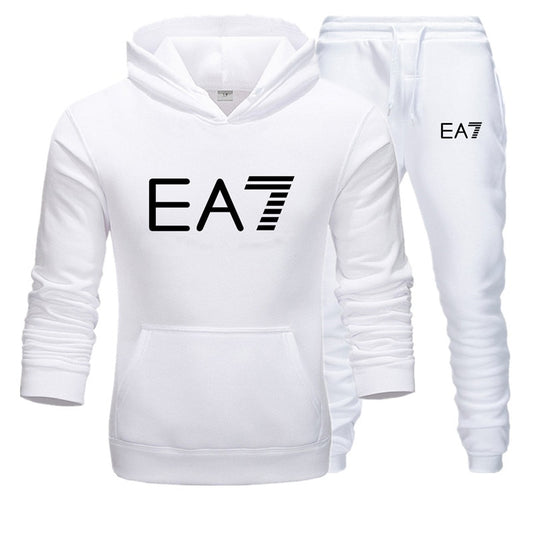 2019 Brand EA7 sweatshirt long-sleeve hoodie plain color printed casual sportswear spring and autumn new men's and women's wear