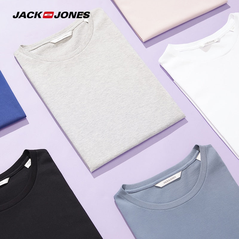 JackJones Men's Cotton T-shirt Solid Color Men's Top Fashion t shirt 2019 Brand New Menswear 2181T4517