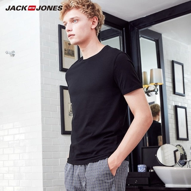 JackJones Men's Cotton T-shirt Solid Color Men's Top Fashion t shirt 2019 Brand New Menswear 2181T4517