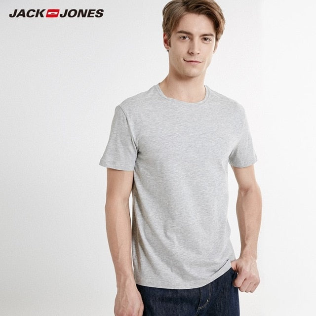 JackJones Men's Cotton T-shirt Solid Color Men's Top Fashion t shirt 2019 Brand New Menswear 2181T4517