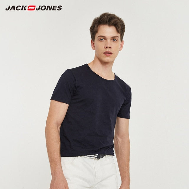 JackJones Men's Cotton T-shirt Solid Color Men's Top Fashion t shirt 2019 Brand New Menswear 2181T4517