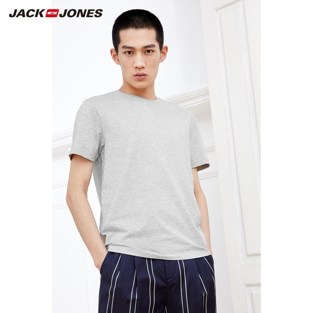 JackJones Men's Cotton T-shirt Solid Color Men's Top Fashion t shirt 2019 Brand New Menswear 2181T4517