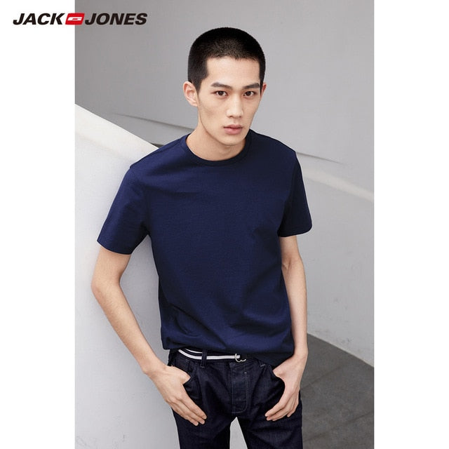 JackJones Men's Cotton T-shirt Solid Color Men's Top Fashion t shirt 2019 Brand New Menswear 2181T4517