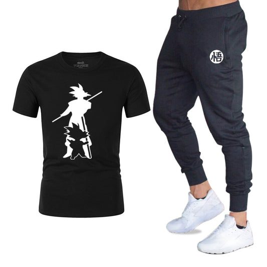 2019Brand logo Sets T Shirts+pants men Brand clothing Two piece suit tracksuit Fashion Casual Tshirts Hip hop For Male T-shirt